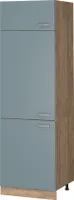Vicco Kühlumbauschrank R-Line, 60 cm, Blau-Grau/Goldkraft Eiche