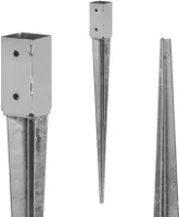ADGO® Pfostenträger 45x45x600 mm Zaunpfostenträger feuerverzinkt Einschlaghülse