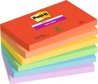 Post-it Haftnotizen Super Sticky Notes 127 x 76 mm Playful 6 Blöcke á 90 Blatt