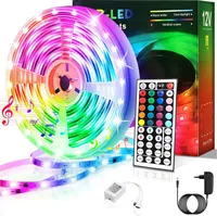 LED Strip, LED- Streifen, Lichtstreifen, Lichterketten, RGB, 10M, Infrarot-Fernbedienung, Bareboard RGB