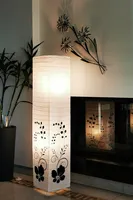Trango 1231L Design Reispapier Stehlampe *SWEDEN* Reispapierlampe  *HANDMADE* Stehleuchte mit weißem Lampenschirm inkl. 2x E14 LED  Leuchtmittel, Form
