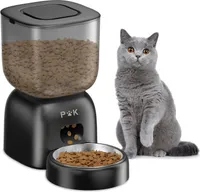 Futterautomat, 3L Automatischer Futterspender Katze, 180 Tage Lange Batterielebensdauer, 10S-Sprachaufforderung und Edelstahlschüssel, bis zu 4 Mahlzeiten pro Tag (schwarz)
