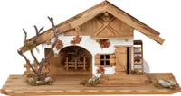 Holzhaus Krippe 45 x 21 cm Holz Haus Krippe Landhaus Weihnachten Dekoration
