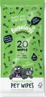 Bugalugs Biologisch Abbaubare Haustier Feuchttücher – Plastikfrei & Parfümfrei 20