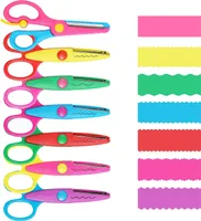 7 Stück Kinderschere，Bastelschere Kinder Sicherheit Schere, Kinderschere Vorschule Training Kinder gezackte Schere, Zick-Zack-Schere，Papierschere Kinder DIY Handwerk Scrapbooking.