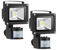 2pcs 10W LED Strahler Fluter Außenstrahler Flutlich mit Bewegungsmelder, Greenmigo Warmweiß Wandstrahler IP65 Wasserdicht AC 85-265V Tageslichtweiß