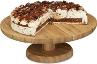Relaxdays Tortenteller Bambus 33cm Stand H x T ca. 115 x 33cm DINSize