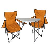 XL 3-teiliges Campingmöbel Set Alu mit Tragegriff Camping 80x60x68cm Orange 
