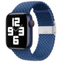 Kvalitní Řemínek pro Apple Watch 1/2/3/4/5/6/7/8/9/SE/SE 2 (38/40/41mm) - Tmavě modrá KP30203