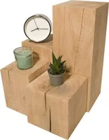 Holzblock Eiche 30x30x10cm, Massiver Eichenblock, Holzdeko, Sitzhocker, Eichenwürfel