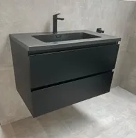 Badmöbel Unterschrank FLAT 100 (matt-schwarz)
