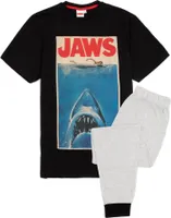 Jaws - Schlafanzug mit langer Hose für Herren NS7003 (S) (Schwarz/Grau)