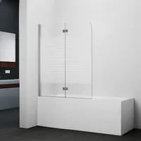 Parawan nawannowy MARWELL Pulse 2 - 2-skrzyd?owy, 140x115cm - parawan do wanny w kolorze bia?ym - kabina prysznicowa