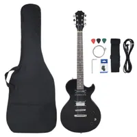 vidaXL Elektrická gitara pre začiatočníkov s taškou Black 4/4 39"