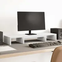 vidaXL Stojak pod monitor regulowany biały 80x24x10,5 cm Materiał drewnopochodny
