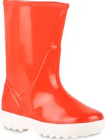VAN HILL Kinder Gummistiefel Stiefel Blockabsatz Profil-Sohle Schuhe 838202, Farbe: Rot, Größe: 25