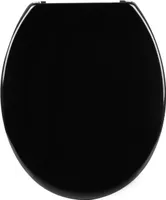 WOLTU WC Sitz mit Absenkautomatik, aus Duroplast, Antibakteriell Oval, Schwarz