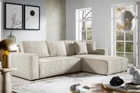 L-förmig Ecksofa PARYS Couch mit Schlaffunktion + Stauraum Sofa 290cm Wohnzimmer (Stoff: poso 100 - beige)