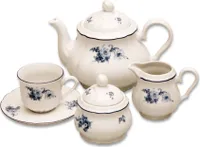 Thun 1794 Rose, Teeservice, blaue Rose, Thun, 15 d.