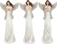 Something Different - Ornament "Peace Pray Love", Metallic, Engel 3er-Pack Set SD4164 (Einheitsgröße) (Weiß/Silber)