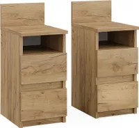 Vicco Nachttisch Monty, 25 x 59.1 cm 2er Set, Goldkraft Eiche