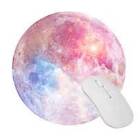 Gaming Mauspad, Office und Gaming Mauspad/Mousepad Runde Mousemat Mausunterlage mit Rutschfestem Gummi Mousepad (Regenbogen Mond)