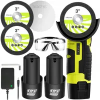 Aku mini úhlová bruska Xtool 12V – 2× baterie, 3× kotouč, příslušenství – na kov a dřevo