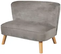 roba "Lil Sofa" dětská pohovka, pohodlný dětský gauč, robustní dřevěné nohy, šedá sametová látka
