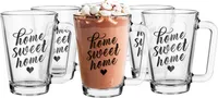 Glasmark Krosno Gläser 6er Set 0,25 Liter Kaffeegläser Teegläser Kaffee Becher Gläser Trinkgläser Saftgläser Spülmaschinenfest Home Sweet Home 6x250ML