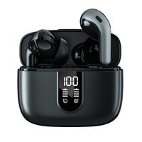 Bluetooth Kopfhörer, Kopfhörer Kabellos Bluetooth  In Ear Wireless Kopfhörer LED Display mit 4 Mikrofon IPX7 WasserdichtSchwarz