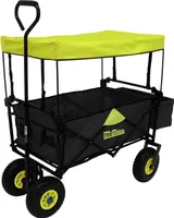 Bollerwagen faltbar mit Vollgummi-Rädern, Hecktasche und Teleskopgriff Falt-Bollerwagen schwarz