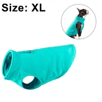Fleece-Hundeweste, verstellbare, warme Winterkleidungsjacke für kleine bis mittelgroße Hunde bei kaltem Wetter,Grün,XL