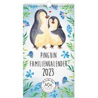 Mr. & Mrs. Panda Familienkalender 2023 Pinguin Collection - Weiß - Geschenk, Kalender mit Feiertagen, Familienplaner, Jahreskalender, Terminplaner
