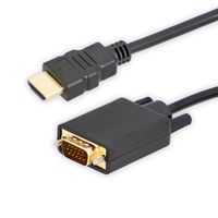 HDMI auf VGA Stecker Kabel FullHD 1080p AV PC Adapter Vergoldet 1,8 m