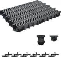 5m Entwässerungsrinne Belastungsklasse C250, 98mm Gußrost komplett SET
