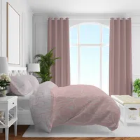 Brielle Mako Satin Wendebettwäsche Set 100% Baumwolle/Fadenzahl 220  mit Reißverschluss 3-teilig Deckenbezug 240 x 220 cm Kissenbezug 2*60  x  70 cm Rosa Grau