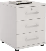 Bürocontainer Schreibtischcontainer Büroschrank TORONTO, weiß, abschließbar mit 3 Schubladen, 44 x 58 x 45 cm