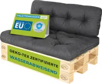 Pillows24 - Polštáře na palety odolné proti vodě a UV záření - SADA 2 ks | polštáře na europalety 120x80 - paletový nábytek - venkovní/venkovní, grafitový