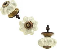 1 Möbelknopf, Möbelgriff, Möbelknopf, Knauf Keramik, 45mm, ivory crackle #0043