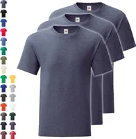 3er Pack Fruit of the Loom Iconic T, Farbe:graumeliert, Größe:S
