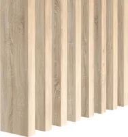 LAMEO Wohnwand Moderne MDF Latten Innen Home Deko - Durchbrochene Lamellen - EICHE SONOMA - 2,2x7cm - Set 10 Stück