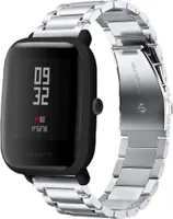 Strap-it Titanarmband - Kompatibel mit Amazfit Bip Armband Ersatzarmband Edelstahl - Titanium - Hochwertiges Material - für Smartwatch 20mm Armband Silber