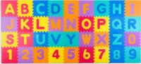 Veľká penová podložka, puzzle, farebné písmená 36 ks
