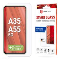 Displex Smart Glass (9H) für Samsung Galaxy A35/A55 5G, Montagesticker, unzerbrechlich, Galaxy A35/A55 5G, Schmutzabweisend, Kratzresistent, Schockresistent, Stoßfest, Transparent, 1 Stück(e)