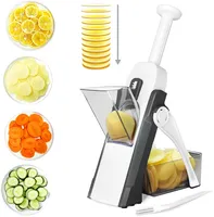 Multifunktionaler Gemüseschneider, Obstschneider, Kartoffel Zwiebelschneider mit Behälter, Kartoffelschneider