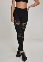 Urban Classics Leggings Damen Ladies Lace Inset Leggings schwarz 5XL