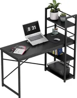 MARK ADLER Leader 4.0 | Industrial Schreibtisch Arbeitstisch Computertisch Büromöbel | mit Ablagefächern | 119.5 x 48 cm | Umkehrbarer | Schwarz