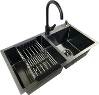 Doppelspüle Graphit 78x43 + Spender, Korb