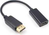 Case2go - Kábel Displayport (samec) na HDMI (samica). - 24 cm - Adaptér - ABS - čierna