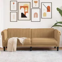 Design Sofa 3-Sitzer Braun Samt, Schlafsofas 2024 Neu
